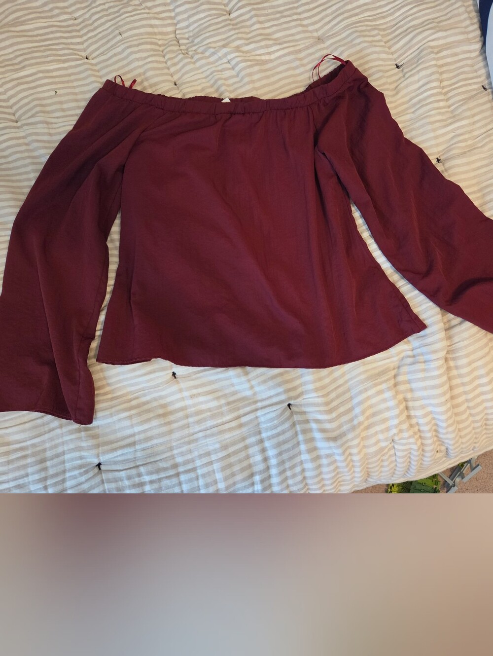 Off-Shoulder Burgundy Blouse